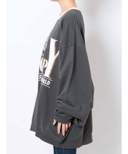GYDA(ジェイダ)の「SPOOPY BUNNY RAISINGスウェットトップス(Tシャツ/カットソー・レディース・オフホワイト/チャコールグレー・FREE)」の18枚目の写真