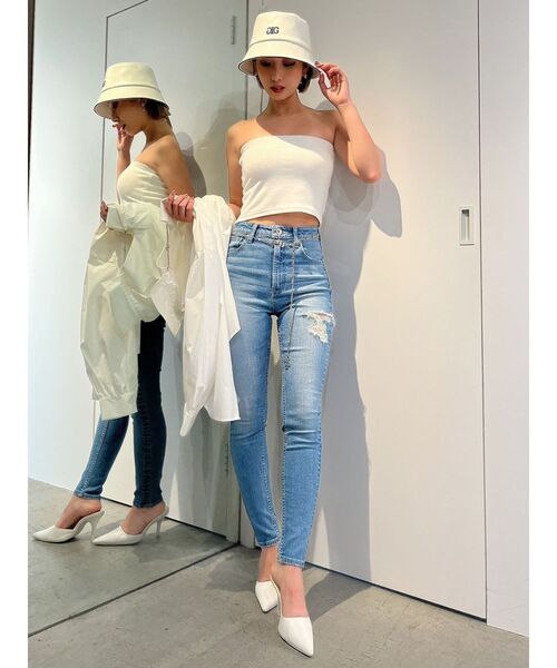 GYDA（ジェイダ）の「BASICショートベアトップス（チューブトップ・レディース・ブラック/オフホワイト・FREE）」の18枚目の写真