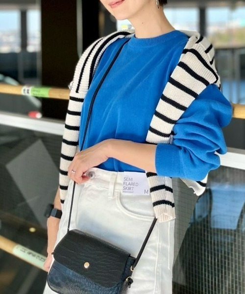 PLUS ONE(プラスワン)の「【PLUS ONE】ミラノリブクルーニット(ニット/セーター・メンズ・ブルー/オレンジ/ブラック/ホワイト×ネイビー/グリーン/オフホワイト/ネイビー×ホワイト/ダークベージュ・S/M/XL/L)」の7枚目の写真