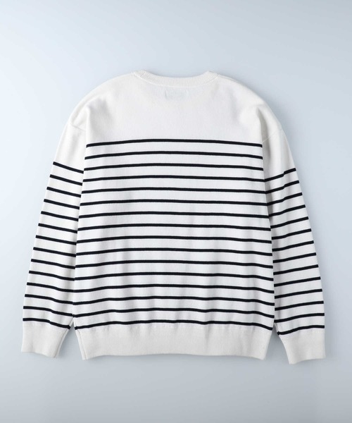 PLUS ONE(プラスワン)の「【PLUS ONE】ミラノリブクルーニット(ニット/セーター・メンズ・ブルー/オレンジ/ブラック/ホワイト×ネイビー/グリーン/オフホワイト/ネイビー×ホワイト/ダークベージュ・S/M/XL/L)」の10枚目の写真