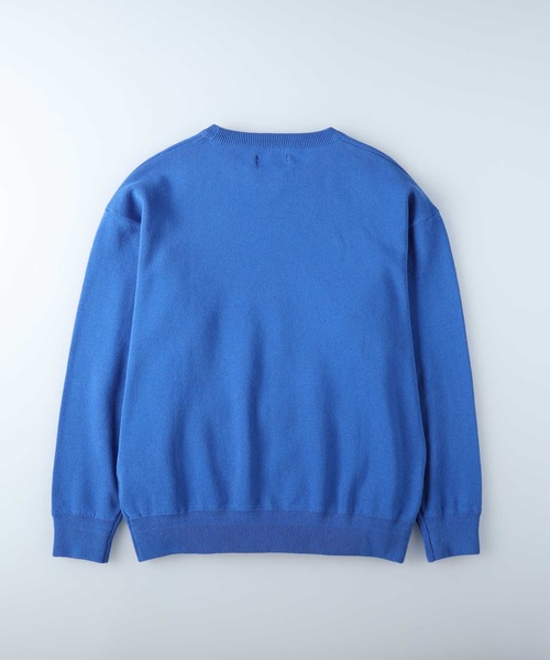 PLUS ONE(プラスワン)の「【PLUS ONE】ミラノリブクルーニット(ニット/セーター・メンズ・ブルー/オレンジ/ブラック/ホワイト×ネイビー/グリーン/オフホワイト/ネイビー×ホワイト/ダークベージュ・S/M/XL/L)」の14枚目の写真