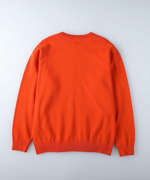 PLUS ONE(プラスワン)の「【PLUS ONE】ミラノリブクルーニット(ニット/セーター・メンズ・ブルー/オレンジ/ブラック/ホワイト×ネイビー/グリーン/オフホワイト/ネイビー×ホワイト/ダークベージュ・S/M/XL/L)」の16枚目の写真