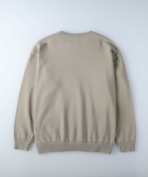 PLUS ONE(プラスワン)の「【PLUS ONE】ミラノリブクルーニット(ニット/セーター・メンズ・ブルー/オレンジ/ブラック/ホワイト×ネイビー/グリーン/オフホワイト/ネイビー×ホワイト/ダークベージュ・S/M/XL/L)」の12枚目の写真