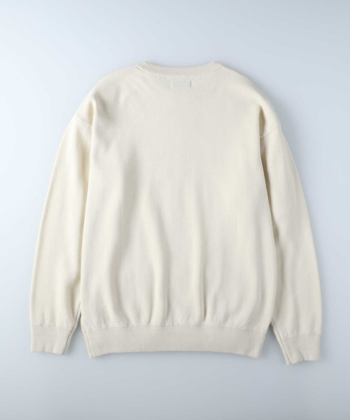 PLUS ONE(プラスワン)の「【PLUS ONE】ミラノリブクルーニット(ニット/セーター・メンズ・ブルー/オレンジ/ブラック/ホワイト×ネイビー/グリーン/オフホワイト/ネイビー×ホワイト/ダークベージュ・S/M/XL/L)」の9枚目の写真