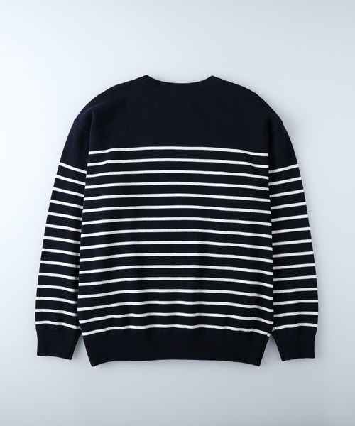 PLUS ONE(プラスワン)の「【PLUS ONE】ミラノリブクルーニット(ニット/セーター・メンズ・ブルー/オレンジ/ブラック/ホワイト×ネイビー/グリーン/オフホワイト/ネイビー×ホワイト/ダークベージュ・S/M/XL/L)」の15枚目の写真