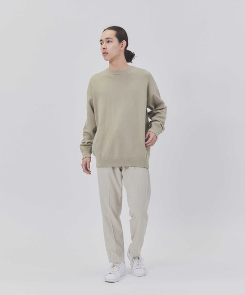 PLUS ONE(プラスワン)の「【PLUS ONE】ミラノリブクルーニット(ニット/セーター・メンズ・ブルー/オレンジ/ブラック/ホワイト×ネイビー/グリーン/オフホワイト/ネイビー×ホワイト/ダークベージュ・S/M/XL/L)」の20枚目の写真