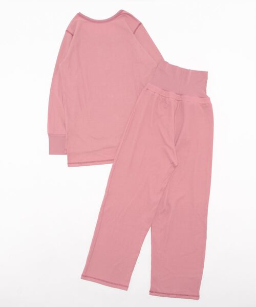 PEACH JOHN（ピーチジョン）の「【ワッフル素材の上下セットアップ。冷え対策の腹巻き付き】サーマルリラックスＨＡＲＡマキパジャマ（ルームウェア/パジャマ・レディース・ピンク/アイボリー/グレー/ベージュ/ラベンダー/イエロー系その他/レッド/ベビーピンク/イエロー・S/M/M/L）」の19枚目の写真