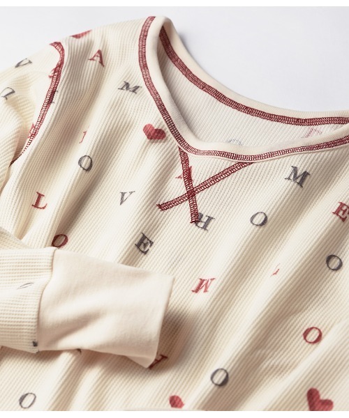 PEACH JOHN（ピーチジョン）の「【ワッフル素材の上下セットアップ。冷え対策の腹巻き付き】サーマルリラックスＨＡＲＡマキパジャマ（ルームウェア/パジャマ・レディース・ピンク/アイボリー/グレー/ベージュ/ラベンダー/イエロー系その他/レッド/ベビーピンク/イエロー・S/M/M/L）」の15枚目の写真