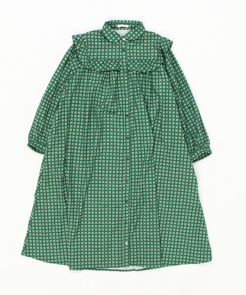 sandy（サンディー）の「sandy/プリント丸衿ギャザーフリルワンピース（ワンピース・レディース・サックスブルー/レッド/グリーン・FREE）」の2枚目の写真