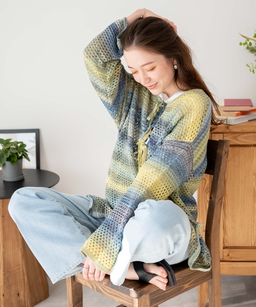 WEGO（ウィゴー）の「WEGO/2WAYリボンメッシュカーデ（カーディガン/ボレロ・レディース・ブラック/その他1/その他2/ホワイト・FREE）」の22枚目の写真