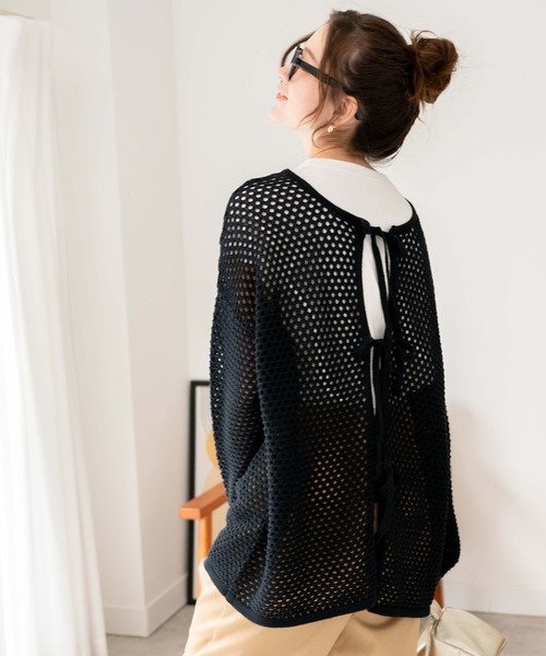 WEGO（ウィゴー）の「WEGO/2WAYリボンメッシュカーデ（カーディガン/ボレロ・レディース・ブラック/その他1/その他2/ホワイト・FREE）」の20枚目の写真
