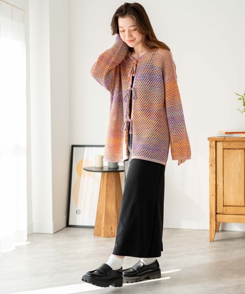 WEGO（ウィゴー）の「WEGO/2WAYリボンメッシュカーデ（カーディガン/ボレロ・レディース・ブラック/その他1/その他2/ホワイト・FREE）」の13枚目の写真