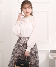 couture brooch | ピコフリルシャーリングブラウス(シャツ/ブラウス)