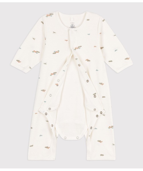 PETIT BATEAU（プチバトー）の「プリント足なしロンパース（ロンパース・キッズ・ホワイト系その他/オフホワイト・3MONTH/6MONTH/12MONTH）」の3枚目の写真