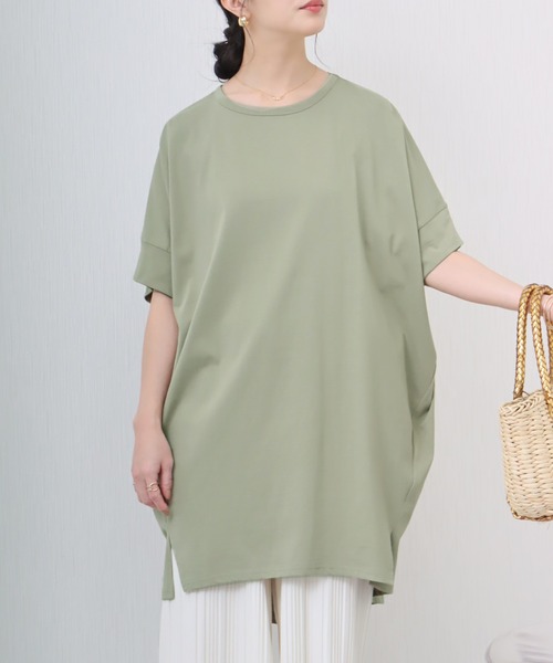libelle more(リベル モア)の「《接触冷感》USAコットン コクーンワンピース(ワンピース・レディース・ベージュ/ラベンダー/ライトカーキ/ブラック/ブラウン/パープル・L/M)」の4枚目の写真