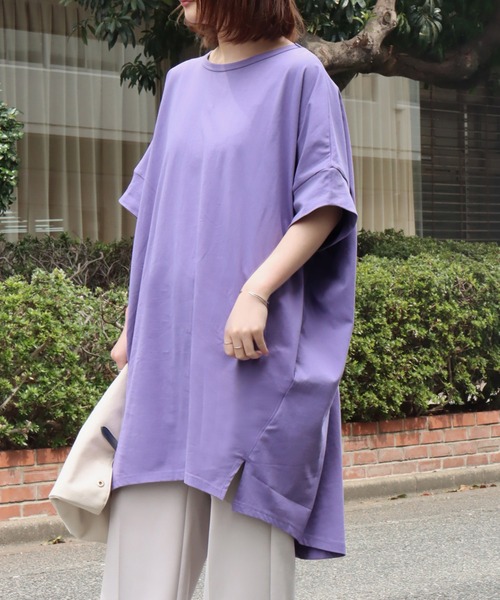 libelle more(リベル モア)の「《接触冷感》USAコットン コクーンワンピース(ワンピース・レディース・ベージュ/ラベンダー/ライトカーキ/ブラック/ブラウン/パープル・L/M)」の5枚目の写真