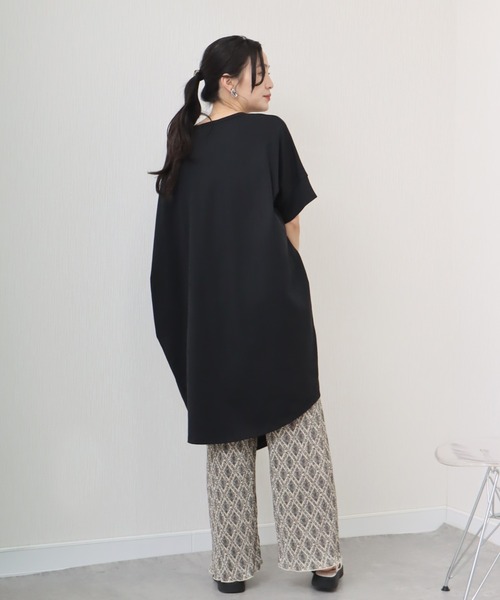 libelle more(リベル モア)の「《接触冷感》USAコットン コクーンワンピース(ワンピース・レディース・ベージュ/ラベンダー/ライトカーキ/ブラック/ブラウン/パープル・L/M)」の9枚目の写真