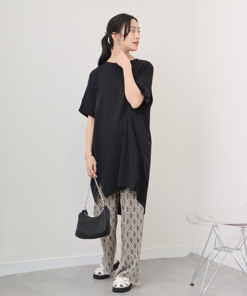 libelle more(リベル モア)の「《接触冷感》USAコットン コクーンワンピース(ワンピース・レディース・ベージュ/ラベンダー/ライトカーキ/ブラック/ブラウン/パープル・L/M)」の10枚目の写真