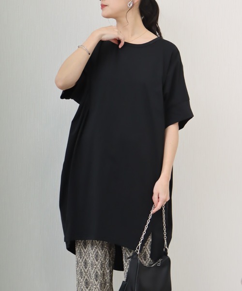 libelle more(リベル モア)の「《接触冷感》USAコットン コクーンワンピース(ワンピース・レディース・ベージュ/ラベンダー/ライトカーキ/ブラック/ブラウン/パープル・L/M)」の11枚目の写真