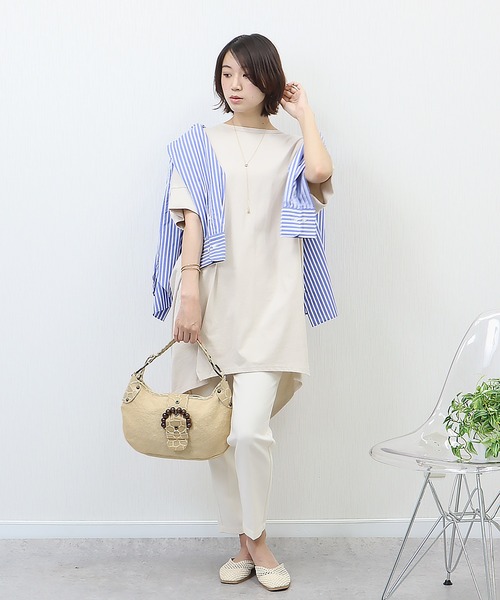libelle more(リベル モア)の「《接触冷感》USAコットン コクーンワンピース(ワンピース・レディース・ベージュ/ラベンダー/ライトカーキ/ブラック/ブラウン/パープル・L/M)」の18枚目の写真