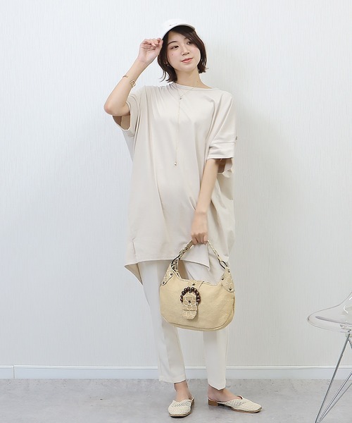 libelle more(リベル モア)の「《接触冷感》USAコットン コクーンワンピース(ワンピース・レディース・ベージュ/ラベンダー/ライトカーキ/ブラック/ブラウン/パープル・L/M)」の16枚目の写真