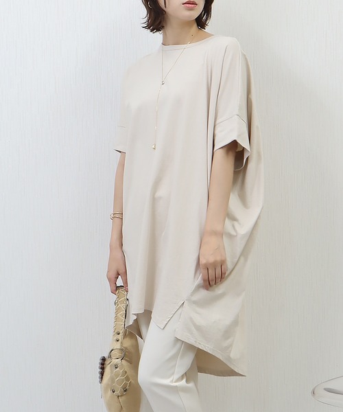 libelle more(リベル モア)の「《接触冷感》USAコットン コクーンワンピース(ワンピース・レディース・ベージュ/ラベンダー/ライトカーキ/ブラック/ブラウン/パープル・L/M)」の21枚目の写真