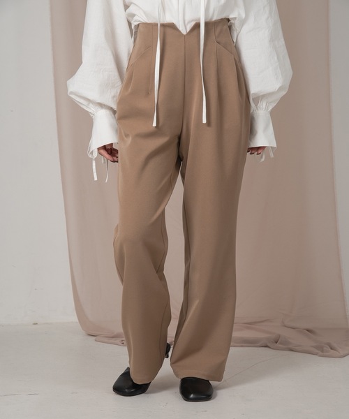Amiur(エミレ)の「pocket tuck tapered pants(その他パンツ・レディース・グリーン/アイボリー/モカ・S/M)」の3枚目の写真