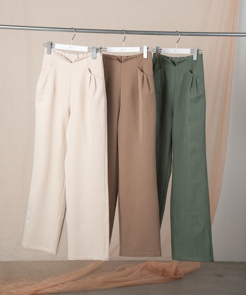 Amiur(エミレ)の「pocket tuck tapered pants(その他パンツ・レディース・グリーン/アイボリー/モカ・S/M)」の19枚目の写真