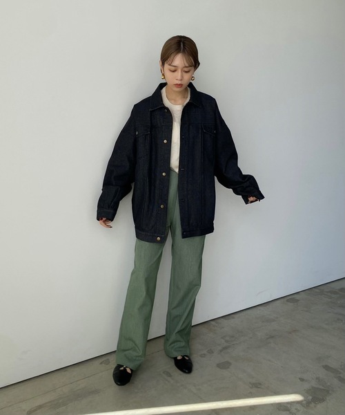 Amiur(エミレ)の「pocket tuck tapered pants(その他パンツ・レディース・グリーン/アイボリー/モカ・S/M)」の8枚目の写真