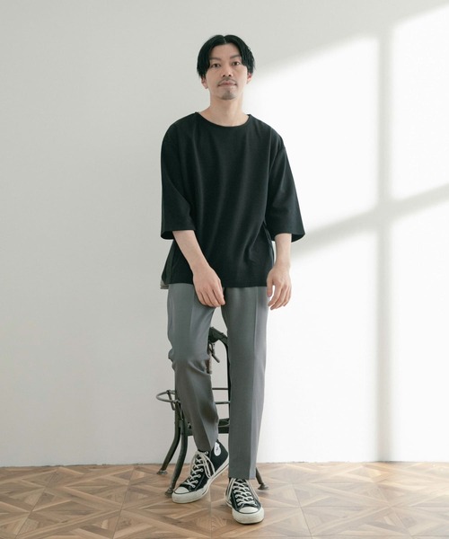 ITEMS URBANRESEARCH（アイテムズ アーバンリサーチ）の「クールタッチポンチ 7分袖ビッグTシャツ（Tシャツ/カットソー・メンズ・オフホワイト/ベージュ/ブルー/ブラック・MEDIUM/LARGE）」の5枚目の写真