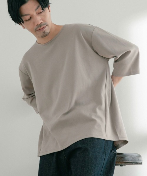 ITEMS URBANRESEARCH（アイテムズ アーバンリサーチ）の「クールタッチポンチ 7分袖ビッグTシャツ（Tシャツ/カットソー・メンズ・オフホワイト/ベージュ/ブルー/ブラック・MEDIUM/LARGE）」の11枚目の写真