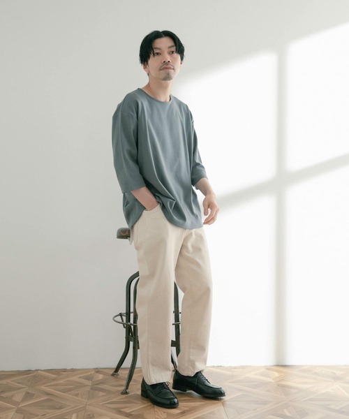 ITEMS URBANRESEARCH（アイテムズ アーバンリサーチ）の「クールタッチポンチ 7分袖ビッグTシャツ（Tシャツ/カットソー・メンズ・オフホワイト/ベージュ/ブルー/ブラック・MEDIUM/LARGE）」の14枚目の写真