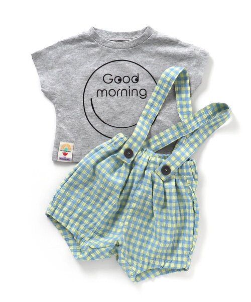 BREEZE（ブリーズ）の「ベビーTシャツ×サロペットセット（その他ベビーウェア・キッズ・アイボリー/オレンジ・70/80）」の2枚目の写真