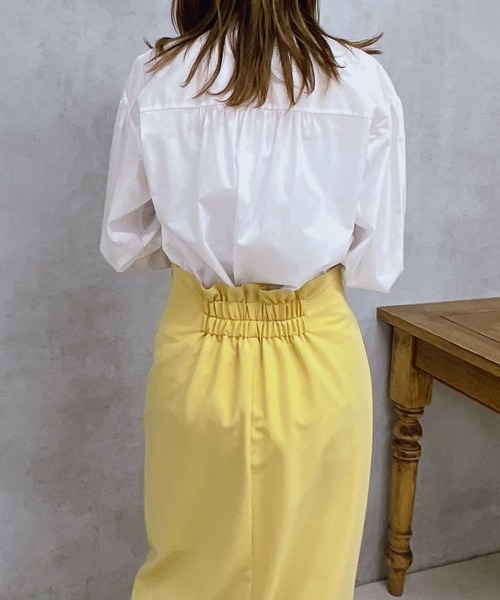 un dix cors（アンディコール）の「パール釦バンドカラーシンプルシャツ（シャツ/ブラウス・レディース・オフホワイト/ブルー/ベージュ・FREE）」の11枚目の写真