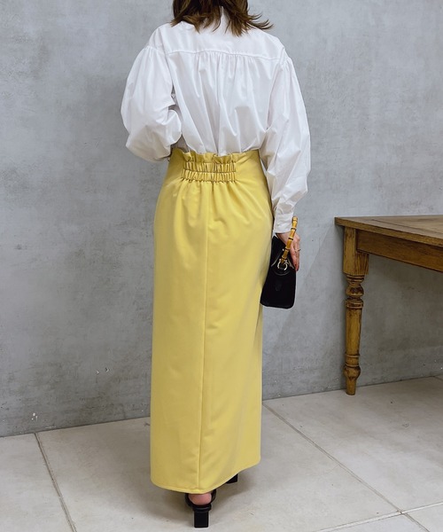 un dix cors（アンディコール）の「パール釦バンドカラーシンプルシャツ（シャツ/ブラウス・レディース・オフホワイト/ブルー/ベージュ・FREE）」の14枚目の写真