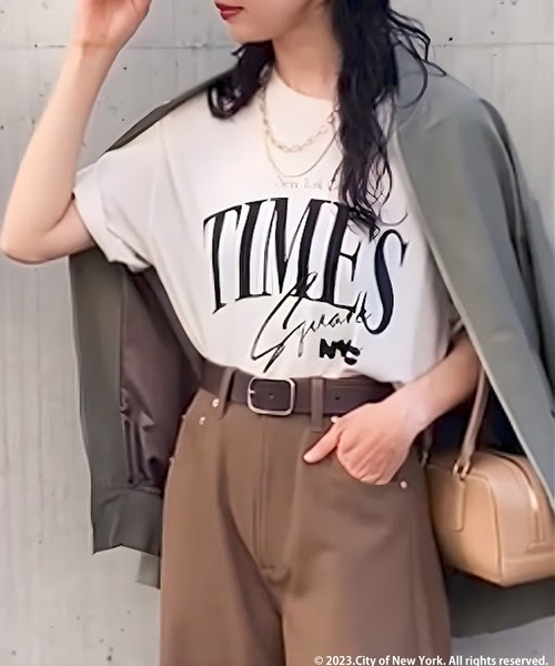 GOOD ROCK SPEED(グッドロックスピード)の「GOOD ROCK SPEED/NYC TIMES SQUARE Tシャツ(Tシャツ/カットソー・レディース・オフホワイト・FREE)」の1枚目の写真