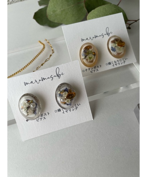 tone(トーン)の「【marumusubi】シアーフラワーピアス(MA)(ピアス(両耳用)・レディース・ブラック/グレー/ブルー/ブラウン・FREE)」の8枚目の写真