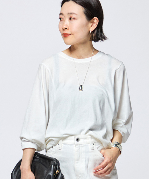 AP STUDIO(エーピーストゥディオ)の「ワイドスリーブTシャツ(Tシャツ/カットソー・レディース・ブラック/ホワイト・FREE)」の2枚目の写真