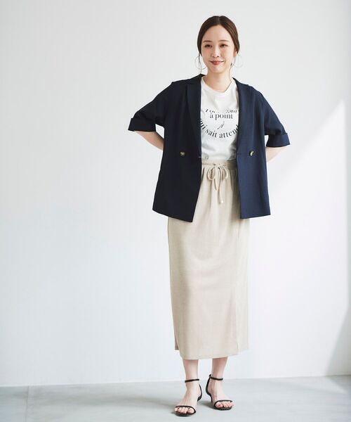 le.coeur blanc（ルクールブラン）の「フレンチフレーズプリントTシャツ（Tシャツ/カットソー・レディース・オフホワイト/ブラック・38）」の13枚目の写真