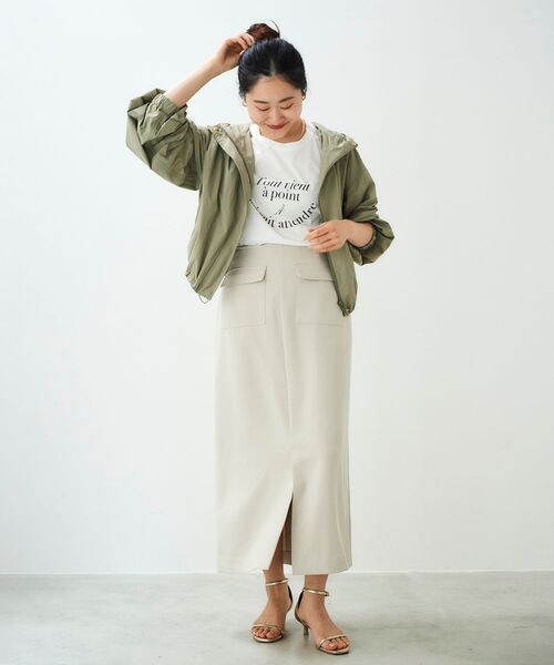 le.coeur blanc（ルクールブラン）の「フレンチフレーズプリントTシャツ（Tシャツ/カットソー・レディース・オフホワイト/ブラック・38）」の15枚目の写真