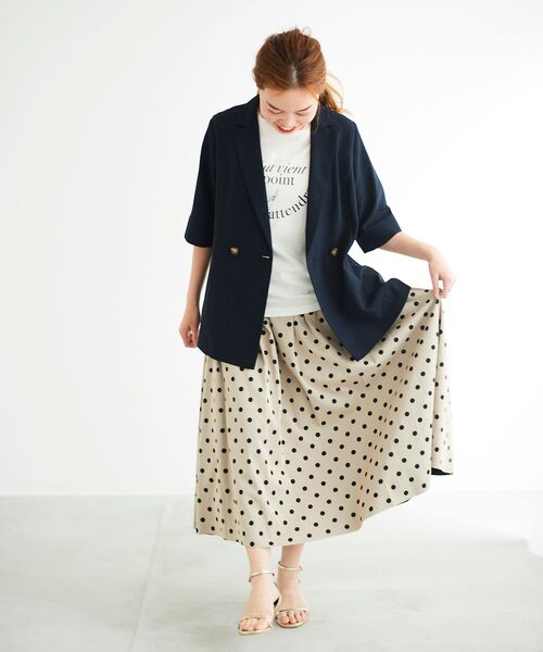 le.coeur blanc（ルクールブラン）の「フレンチフレーズプリントTシャツ（Tシャツ/カットソー・レディース・オフホワイト/ブラック・38）」の16枚目の写真