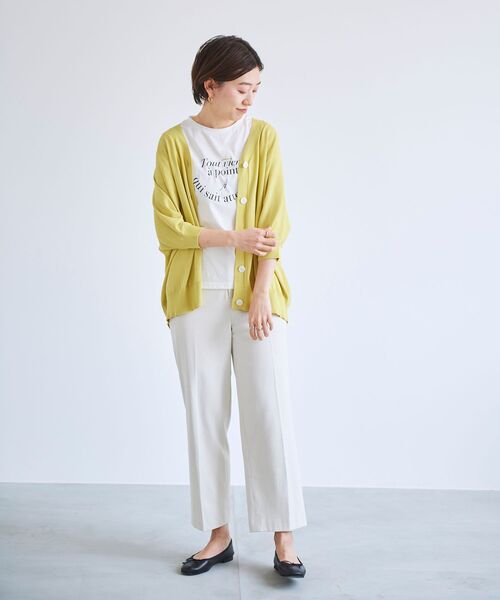 le.coeur blanc（ルクールブラン）の「フレンチフレーズプリントTシャツ（Tシャツ/カットソー・レディース・オフホワイト/ブラック・38）」の19枚目の写真