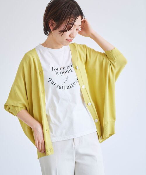 le.coeur blanc（ルクールブラン）の「フレンチフレーズプリントTシャツ（Tシャツ/カットソー・レディース・オフホワイト/ブラック・38）」の20枚目の写真