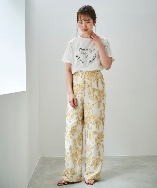 le.coeur blanc（ルクールブラン）の「フレンチフレーズプリントTシャツ（Tシャツ/カットソー・レディース・オフホワイト/ブラック・38）」の21枚目の写真