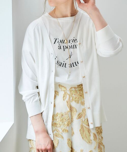 le.coeur blanc（ルクールブラン）の「フレンチフレーズプリントTシャツ（Tシャツ/カットソー・レディース・オフホワイト/ブラック・38）」の22枚目の写真
