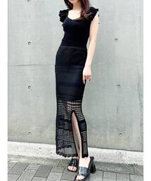 RESEXXY | 透かし編みタイトニットワンピース(ワンピース)