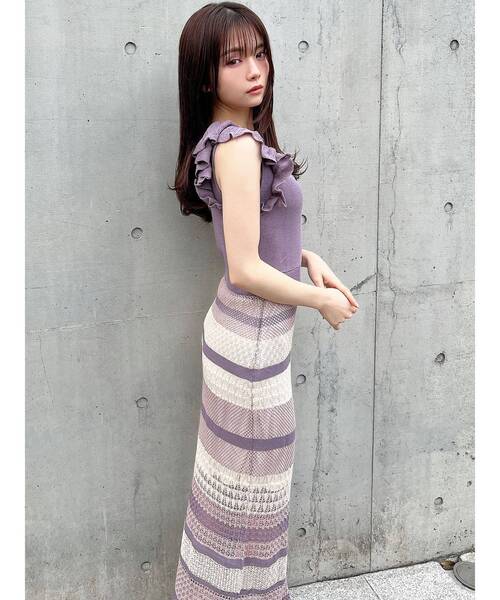 RESEXXY（リゼクシー）の「透かし編みタイトニットワンピース（ワンピース・レディース・ブラック/その他/その他1・FREE）」の7枚目の写真