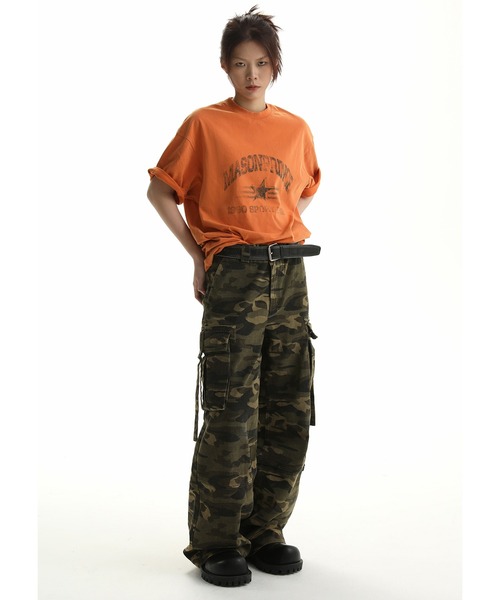 オーバーサイズ ヴィンテージ風ロゴプリント Tシャツ DT4107