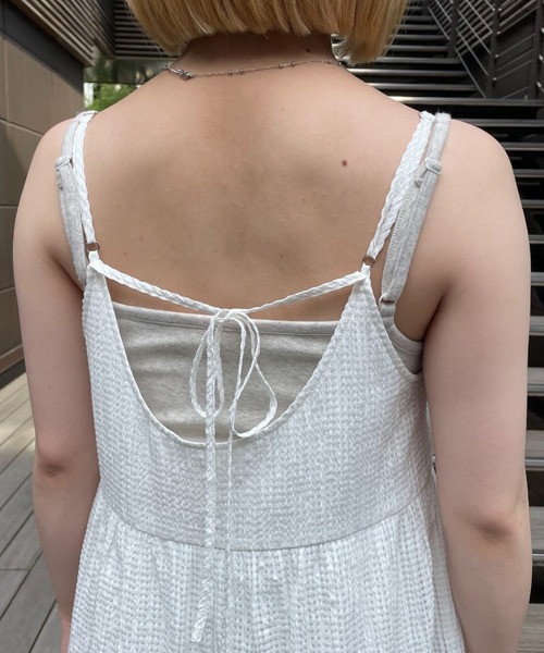 CIAOPANIC（チャオパニック）の「シアーチェックティアードキャミワンピース（ワンピース・レディース・ブラック×ホワイト/イエロー/ホワイト/ブラック・1/0）」の20枚目の写真