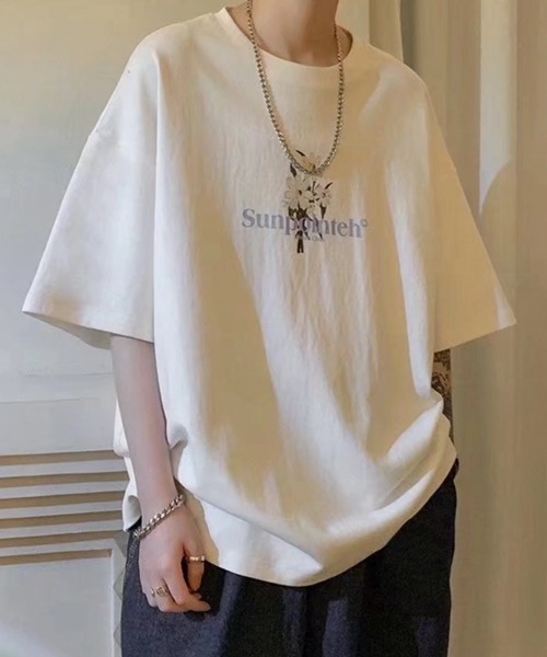 NOWLE（ノウル）の「【NOWLE】花柄 グラフィック フロント プリント 半袖 Tシャツ（Tシャツ/カットソー・メンズ・ホワイト/ブラック/グレー・MEDIUM/LARGE/X-LARGE）」の6枚目の写真